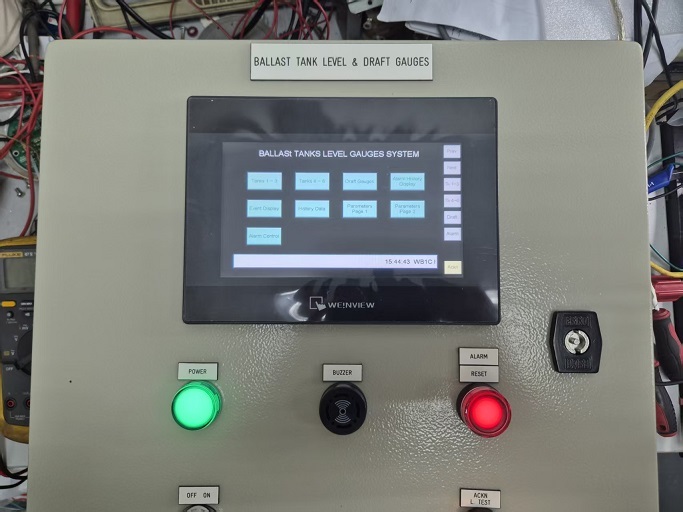 Project was carried out on board MT CUSSLER to modify the existing old ballast water tank gauging system with new  PLC and touch screen monitor, remained the old level gauging sensors 