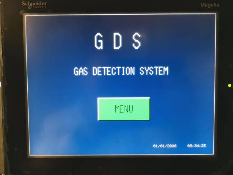 Project was carried out on board FSO SHIP 114 to Upgrade the existing Fixed Gas detection System 
The system is designed to exact a gas sample from each sample point via sampling piping to the analyzing unit where the flammable and hydrogen sulfide gas content is measured. By using solenoid valves, the unit provides an effective way of sampling multiple locations using only one sensor for gas detection
The system utilizes a heavy-duty sample pump to extract a sample of gas from each of sample point sensing device to annunciate a flow failure if the pump cease to operate or sample lines become blocked. Solenoid valves are used to select each sampling line for analysis in a sequential or pre-programmed sampling sequence. Furthermore, the system is extendable by adding additional valve, which are automatically recognized and activated, 

This gas detecting system has a automatic “blow back”system for cleaning of sample pipes. When operator starts the system, a “blow back”procedure starts before program go to sample mode. This is to clean tubs for ballast water.
In case of sample tube blockage, “flow fail”alarm shows in display and “blow back”procedure starts at the blocked sample point.  

Feature.
Pump status display
Real-time sensor values display
Inhabitations enable/disable
Active measure point enable/disable
Active blowback point enable/disable
Active running mode operation
Last measured gas value display on each point 
Valve status display
Calibration value display
Gas trending display
Active alarms display
Histories alarms display
